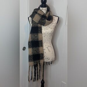 Old Navy Checkered Scarf in Tan and Black